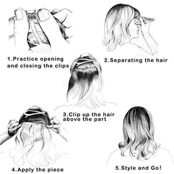 3/$30  20" 1-pack 3/4 Full Head Curly Wave Clips in on Synthetic Hair Extensions - Picture 5 of 15